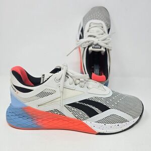 Reebok Nano X Womens Training Shoes White Black Orange EF7533 Size 9.5